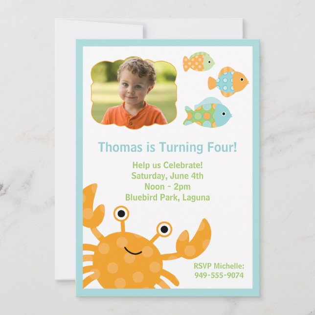 Invitación a la fiesta de cumpleaños de los niños (Anverso)
