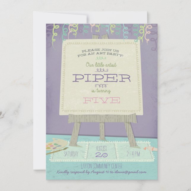 Invitación a la fiesta de cumpleaños de los niños (Anverso)