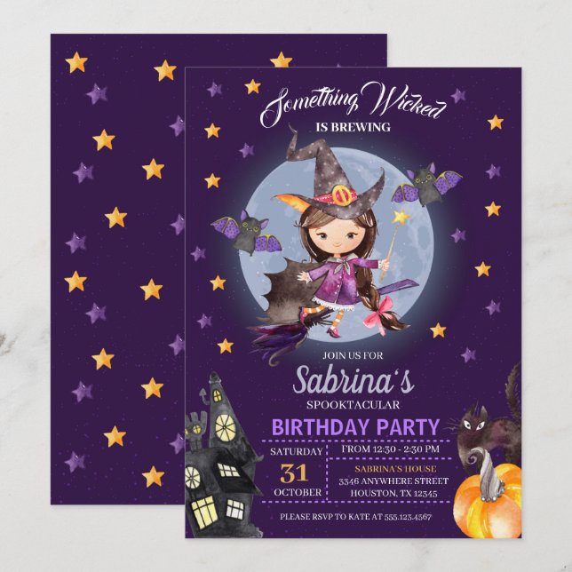 Invitación a la fiesta de cumpleaños de los niños  (Anverso / Reverso)