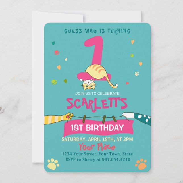 Invitación a la fiesta de cumpleaños de los niños  (Anverso)