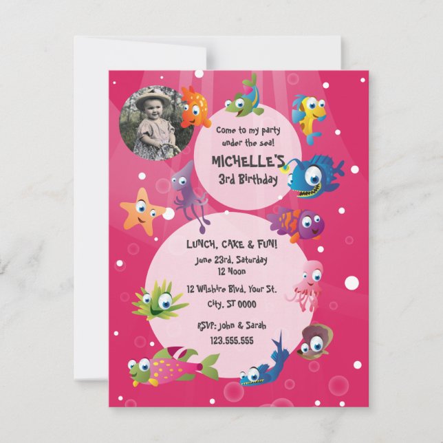 Invitación a la fiesta de cumpleaños de los niños  (Anverso)