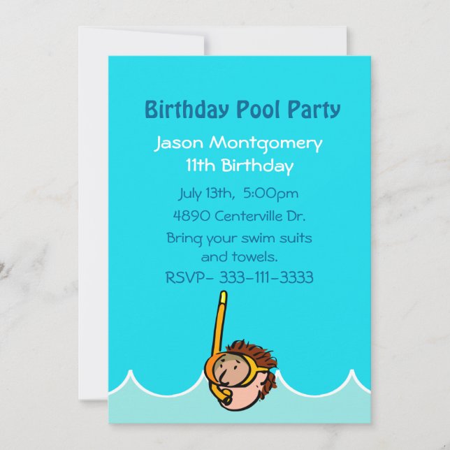 Invitación a la fiesta de cumpleaños de los niños (Anverso)