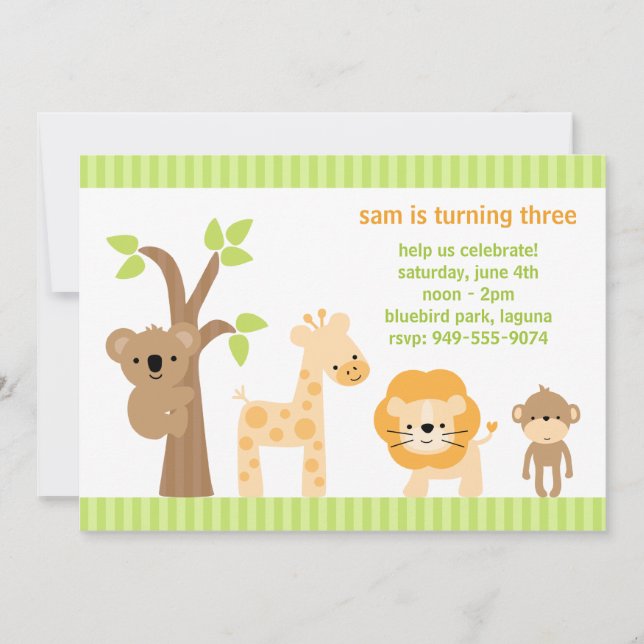 Invitación a la fiesta de cumpleaños de los niños (Anverso)