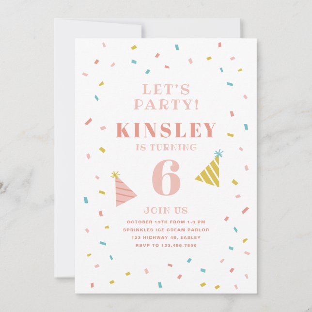 Invitación a la fiesta de cumpleaños de los niños (Anverso)
