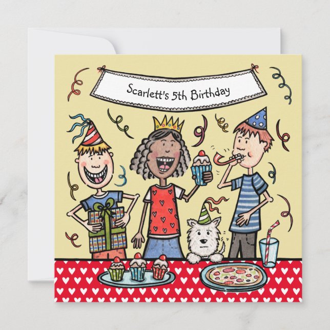 Invitación a la fiesta de cumpleaños de los niños  (Anverso)