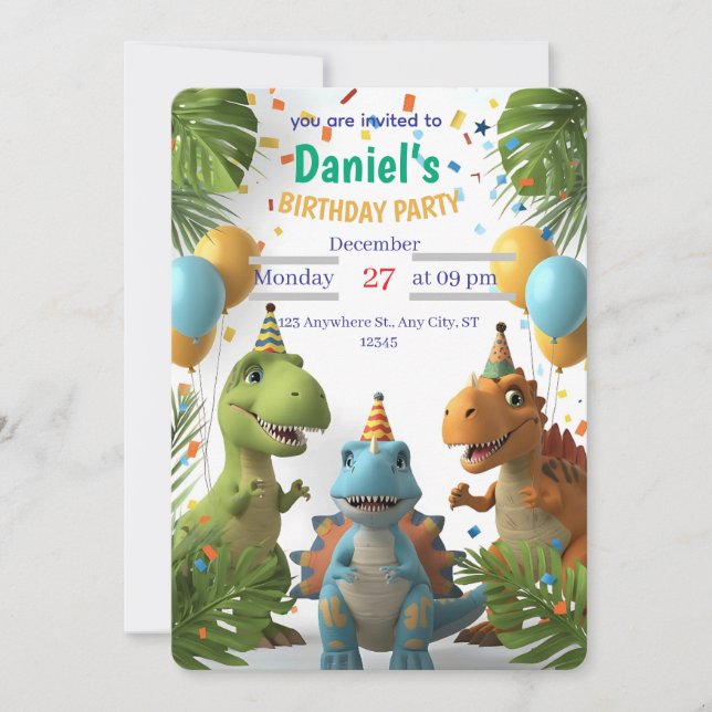 Invitación a la fiesta de cumpleaños de los niños  (Anverso)