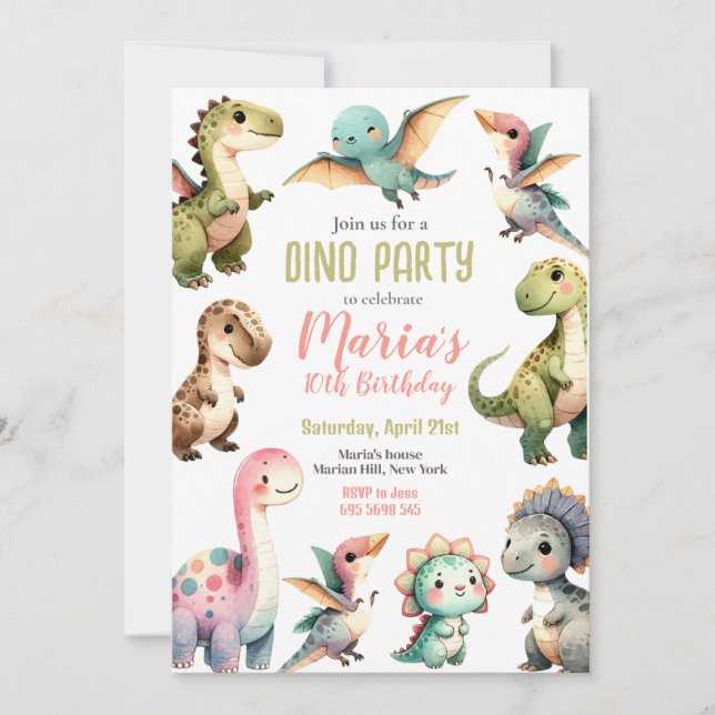Invitación a la fiesta de cumpleaños de los niños  (Anverso)