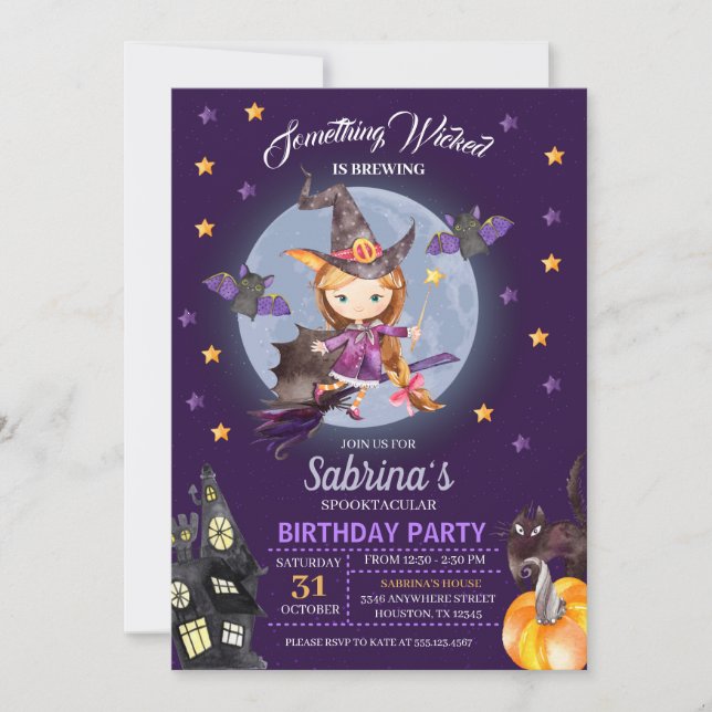 Invitación a la fiesta de cumpleaños de los niños  (Anverso)