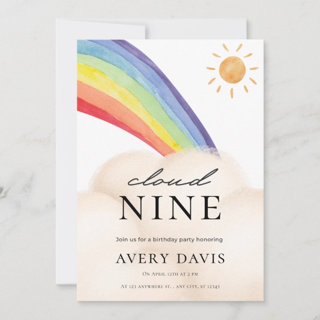 Invitación a la fiesta de cumpleaños de los niños  (Anverso)