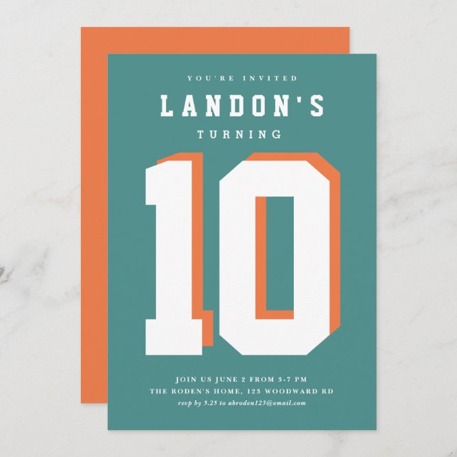 Invitación a la fiesta de cumpleaños de los niños  (Anverso / Reverso)