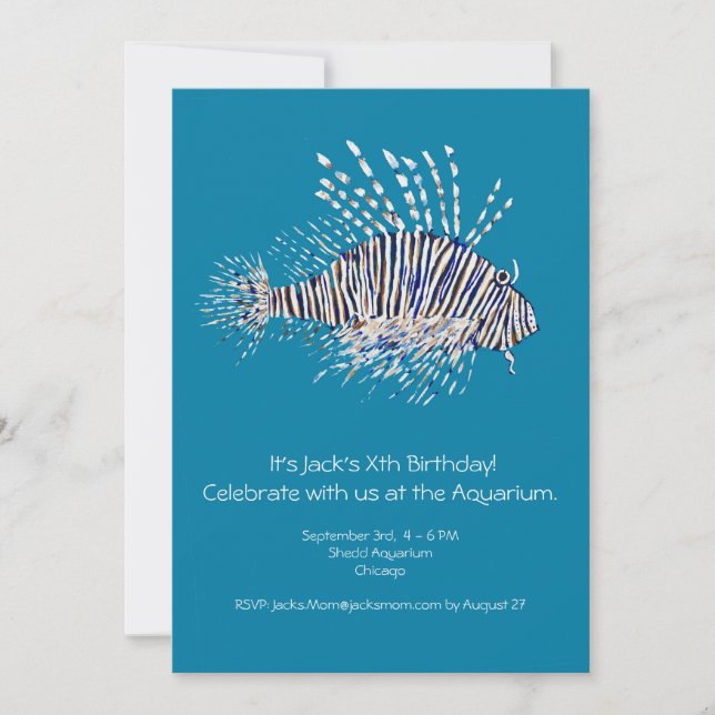 Invitación a la fiesta de cumpleaños de los peces  (Anverso)
