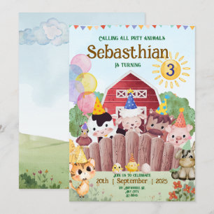 Invitación a la fiesta de cumpleaños de los person
