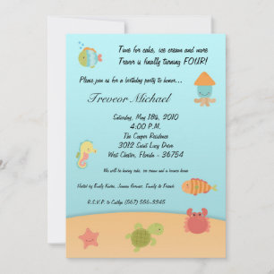 Invitación a la fiesta de cumpleaños de los pescad