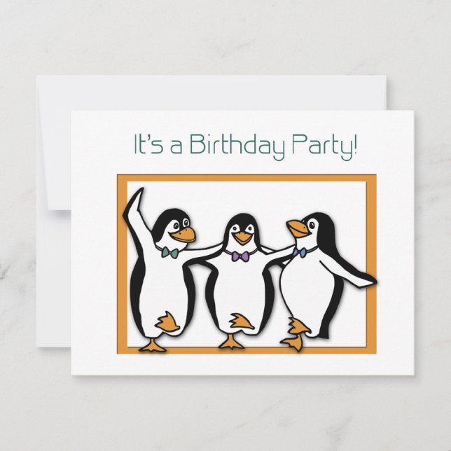 Invitación a la fiesta de cumpleaños de los pingüi (Anverso)