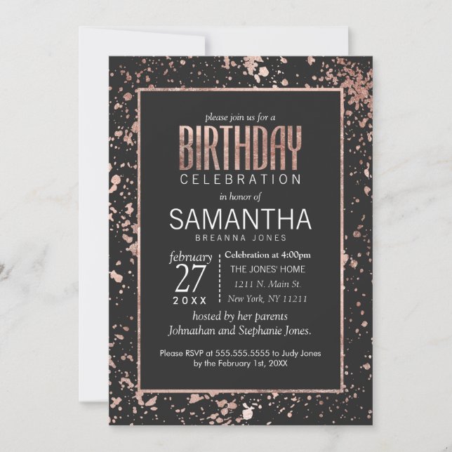 Invitación a la fiesta de cumpleaños de los pintor (Anverso)