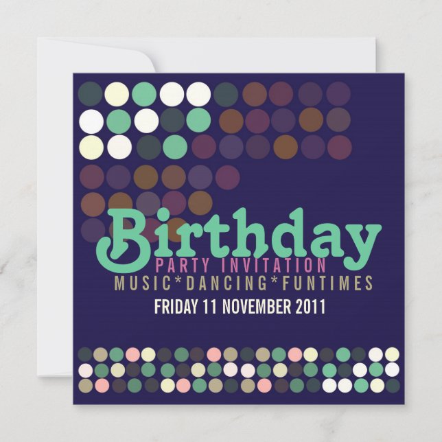 Invitación a la fiesta de cumpleaños de los puntos (Anverso)