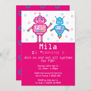 Invitación a la fiesta de cumpleaños de los robots