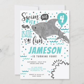 Invitación a la fiesta de cumpleaños de los tiburo
