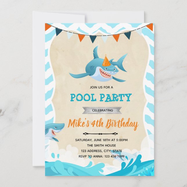 Invitación a la fiesta de cumpleaños de los tiburo (Anverso)