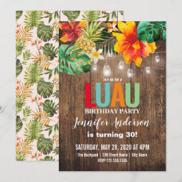 Invitación a la fiesta de cumpleaños de Luau