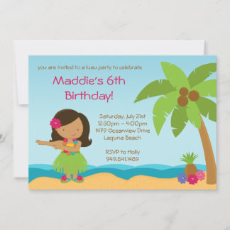 Invitación a la fiesta de cumpleaños de Luau