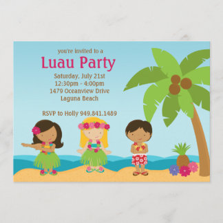 Invitación a la fiesta de cumpleaños de Luau