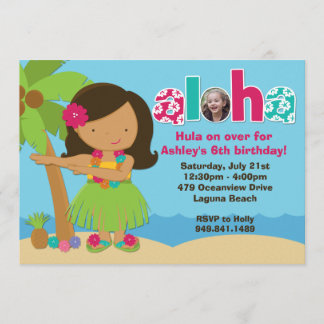 Invitación a la fiesta de cumpleaños de Luau