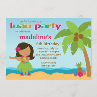 Invitación a la fiesta de cumpleaños de Luau