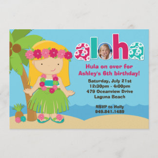 Invitación a la fiesta de cumpleaños de Luau