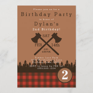 Invitación a la fiesta de cumpleaños de Lumberjack