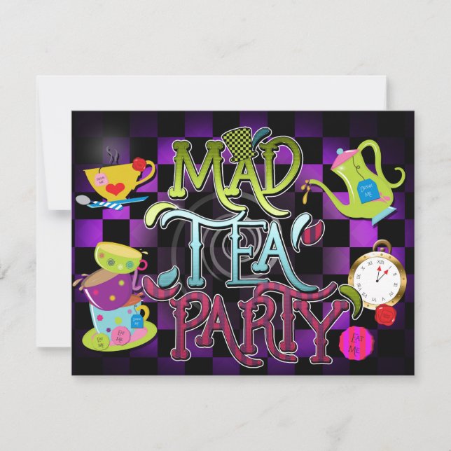 Invitación a la fiesta de cumpleaños de MAD TEA FI (Anverso)