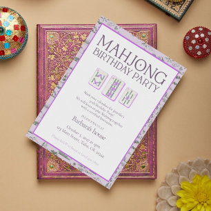 Invitación a la fiesta de cumpleaños de Mahjong, t