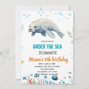 Invitación a la fiesta de cumpleaños de Manatee