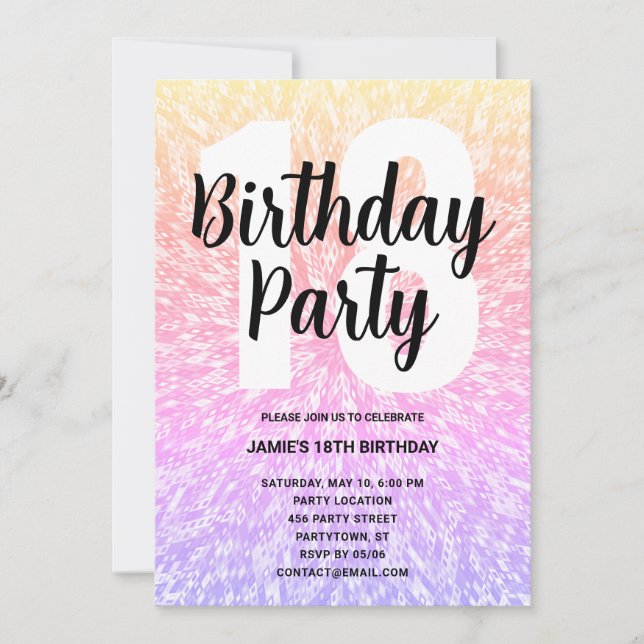 Invitación a la fiesta de cumpleaños de Mandala (Anverso)