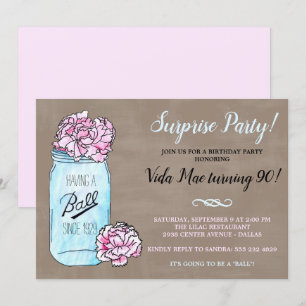 Invitación a la fiesta de cumpleaños de Mason Jar