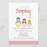 Invitación a la fiesta de cumpleaños de Matryoshka