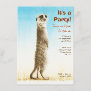 Invitación a la fiesta de cumpleaños de Meerkat