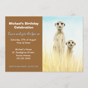 Invitación a la fiesta de cumpleaños de Meerkats