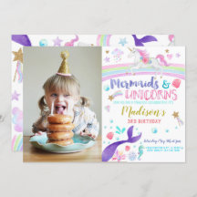 Invitación a la fiesta de cumpleaños de Mermaids U