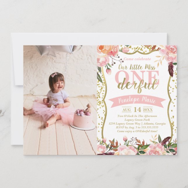 Invitación a la fiesta de cumpleaños de Miss ONE (Anverso)