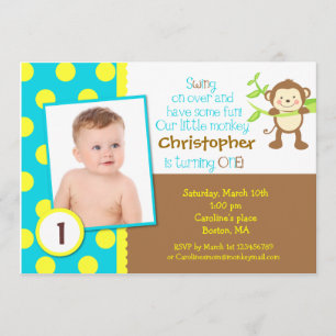 Invitación a la fiesta de cumpleaños de Mod Monkey