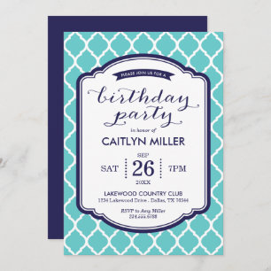 Invitación a la fiesta de cumpleaños de moda marro
