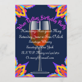 Invitación a la fiesta de cumpleaños de moda Wine