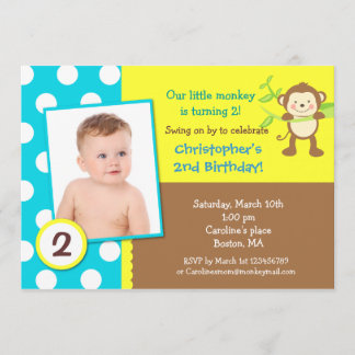 Invitación a la fiesta de cumpleaños de Mono