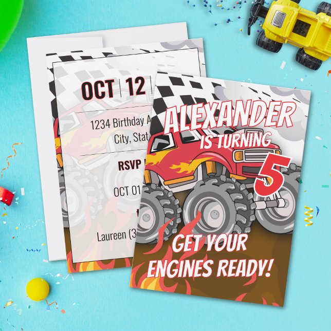 Invitación a la fiesta de cumpleaños de Monster Tr (Subido por el creador)