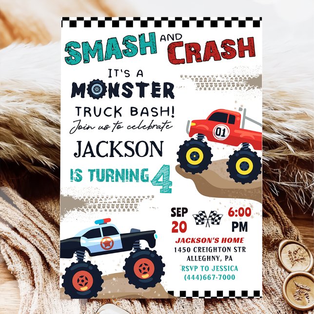 Invitación a la fiesta de cumpleaños de Monster Tr (Subido por el creador)