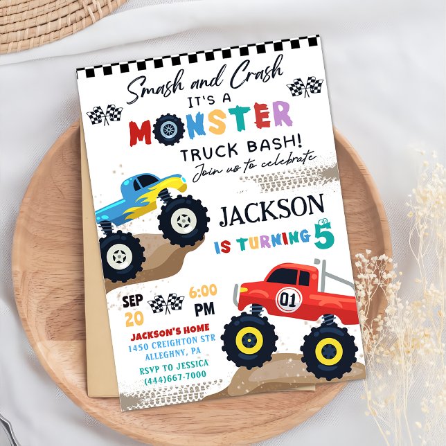 Invitación a la fiesta de cumpleaños de Monster Tr (Subido por el creador)