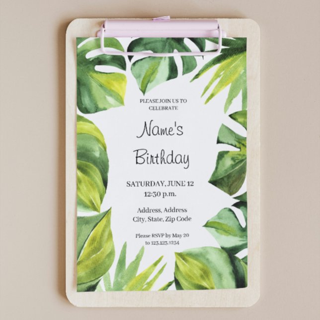 Invitación a la fiesta de cumpleaños de Monstera T (Subido por el creador)