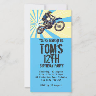 Invitación a la fiesta de cumpleaños de Motorcross