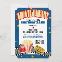 Invitación a la fiesta de cumpleaños de Movie Nigh